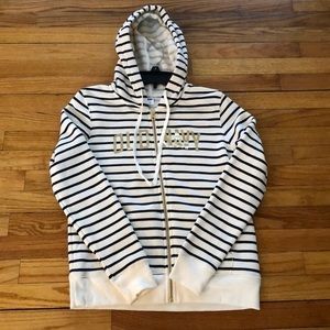 NWT OLD NAVY‎ FULL ZIP HOODIE XS Navy/Cream Color
